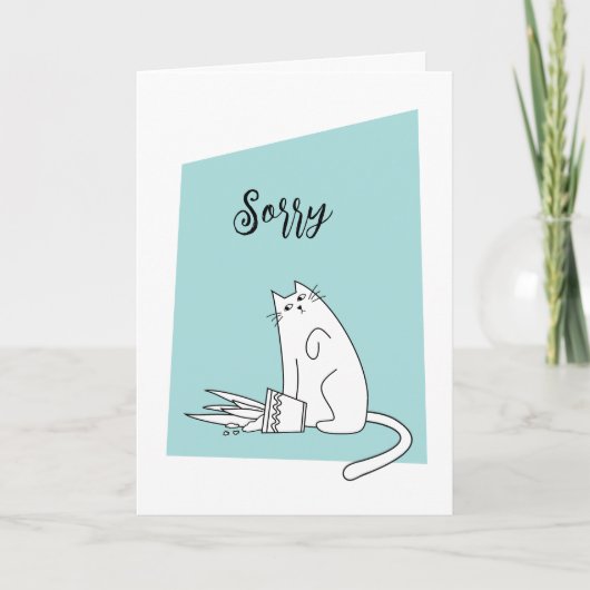 Excuses spijt spijt voor Wenskaart Plant kat Kaart (Voorkant)