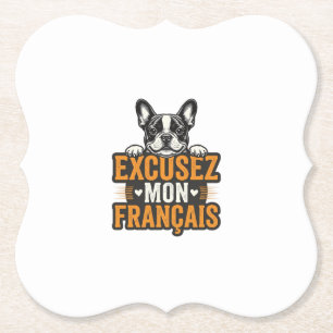 Excusez Mon Franais Franse Bulldog Vintage Kartonnen Onderzetters