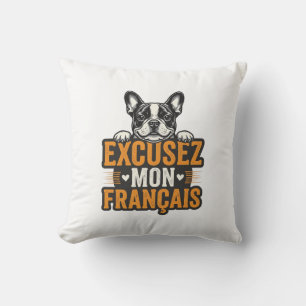 Excusez Mon Franais Franse Bulldog Vintage Kussen