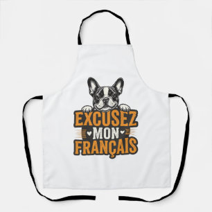 Excusez Mon Franais Franse Bulldog Vintage Schort