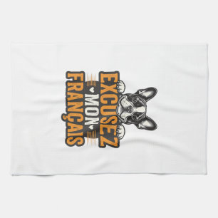 Excusez Mon Franais Franse Bulldog Vintage Theedoek