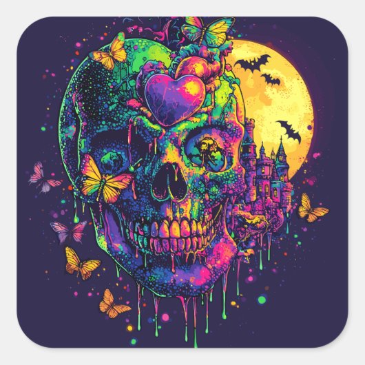 ExDesigner | Aanpassing | Halloween Vierkante Sticker (Voorkant)