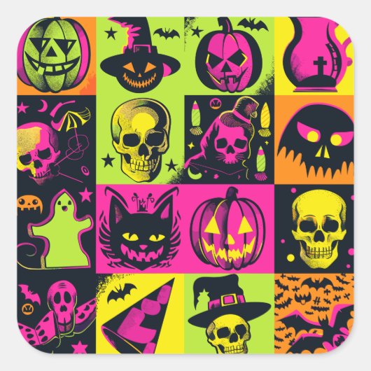 ExDesigner | Aanpassing | Halloween Vierkante Sticker (Voorkant)