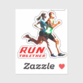 Exécuter ensemble | Sticker 2"x 2" - transparent b (Feuille)