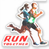 Exécuter ensemble | Sticker 2"x 2" - transparent b (Recto)