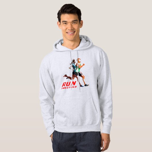 Exécuter ensemble | Sweat - shirt à capuche mascul (Devant entier)