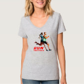 Exécuter ensemble | T-shirt à col V pour femmes (Devant)