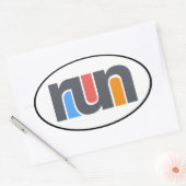 Exécuter Oval Car Sticker (Enveloppe)