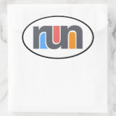 Exécuter Oval Car Sticker (Sac)