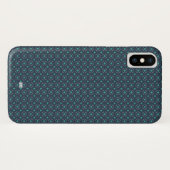 Exécutif iPhone X Coque Blue Motif Monogramme (Dos (Horizontal))