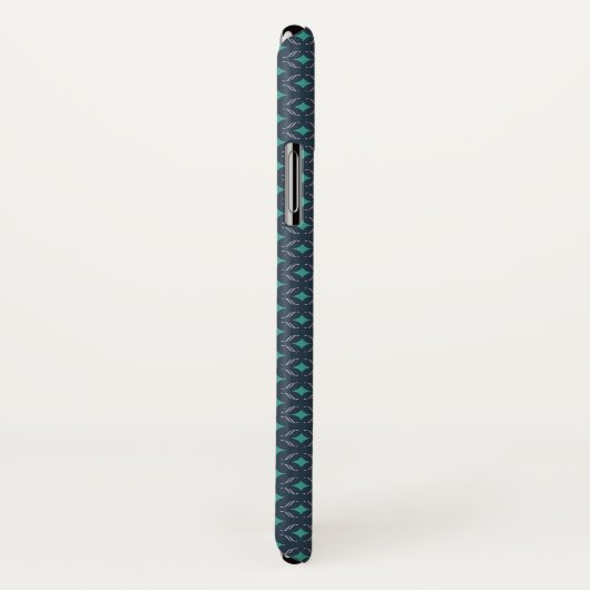Exécutif iPhone X Coque Blue Motif Monogramme (Dos/Droite)