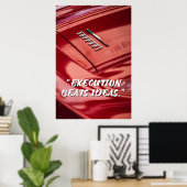 Execution Beats Ideas Car Quote Poster (Bureau à domicile)
