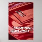 Execution Beats Ideas Car Quote Poster (Devant)