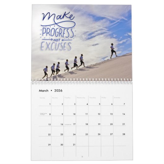 Exécution du calendrier mural pour les hommes (Mar 2026)