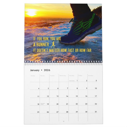 Exécution du calendrier mural pour les hommes (Jan 2026)