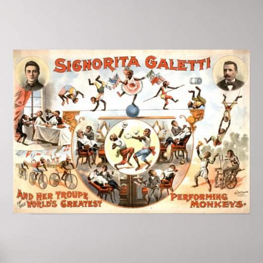 Exécution du Poster vintage de singes (Devant)
