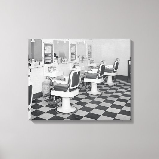 Executive Barber Shop, 1935.  foto Canvas Afdruk (Voorkant)