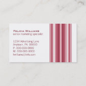 Executive Bars Visitekaartje, magenta Visitekaartje (Achterkant)