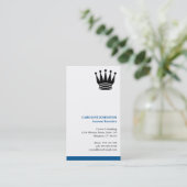 Executive blue stripe custom logo professional visitekaartje (Staand voorkant)