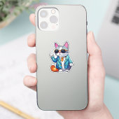 executive cat sticker (Telefoon)