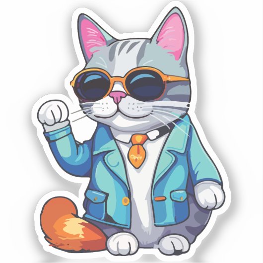 executive cat sticker (Voorkant)