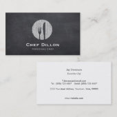 Executive Chef Krijtbord Vork en Mes Catering Visitekaartje (Voorkant / Achterkant)