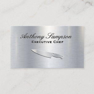 Executive Chef Silver Metallic Gloss-achtergrond Visitekaartje