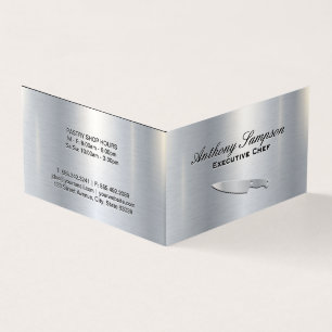 Executive Chef Silver Metallic Gloss-achtergrond Visitekaartjes