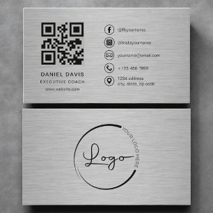 Executive Coach Metalen QR-code Visitekaartje