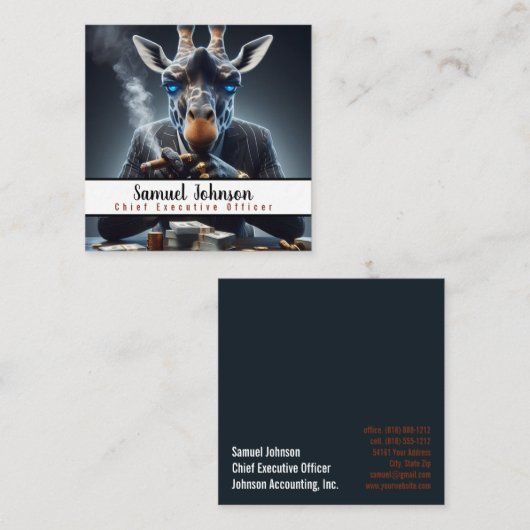 Executive Funny CEO Algemeen directeur Vierkante Visitekaartje (Voorkant / Achterkant)