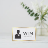 Executive Gold Classic Monogram Visitekaartje (Staand voorkant)