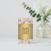 Executive Gold Floral Pattern-reeks met monogram Visitekaartje (Staand voorkant)