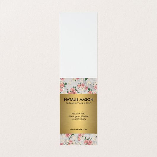 Executive Gold Floral Pattern-reeks met monogram Visitekaartjes (Binnenkant ongevouwen)
