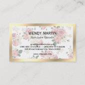 Executive Gold Lijst Slate Floral Pattern Visitekaartje (Achterkant)