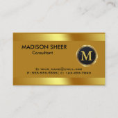 Executive Gold Steel Monogram Visitekaartje (Voorkant)