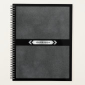 Executive Gray Black Minimalist Name Professional  Planner (Voorkant)