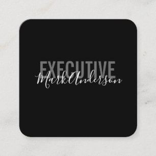 Executive Handtekening Serie (Zwart) Vierkante Visitekaartje