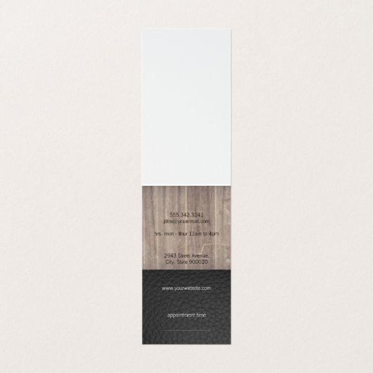 Executive Hout Lederen Scheermes Kling Visitekaartjes (Binnenkant ongevouwen)