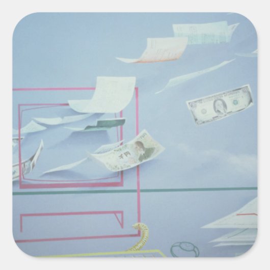 Executive Money Vierkante Sticker (Voorkant)