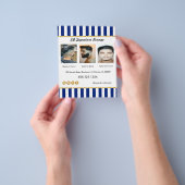 Executive Navy Blue Stripes, Gold & Barber Service Flyer (Hand)