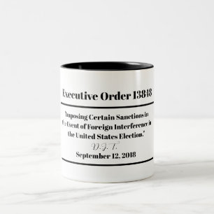 Executive Order 13848 Tweekleurige Koffiemok