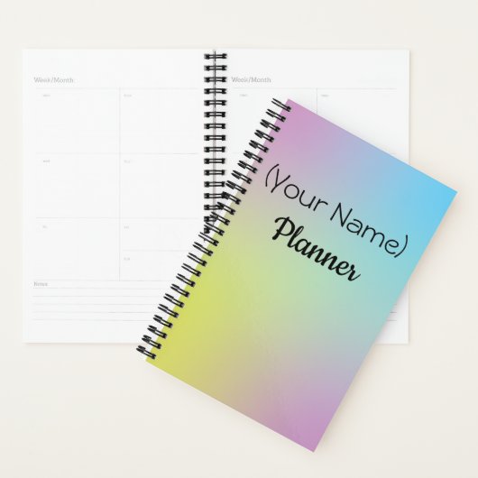 Executive Pastel Planner – Custom Name Cover (Devant avec enveloppe)