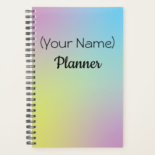 Executive Pastel Planner – Custom Name Cover (Devant)
