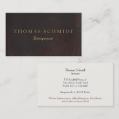 Executive Professional Braun Leder Weinlese Visitekaartje (Voorkant / Achterkant)