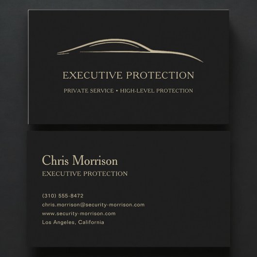 Executive Protection Bodyguard Black & Gold Visitekaartje