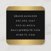 Executive Real Estate Agent Gold Trim Vierkante Visitekaartje (Achterkant)