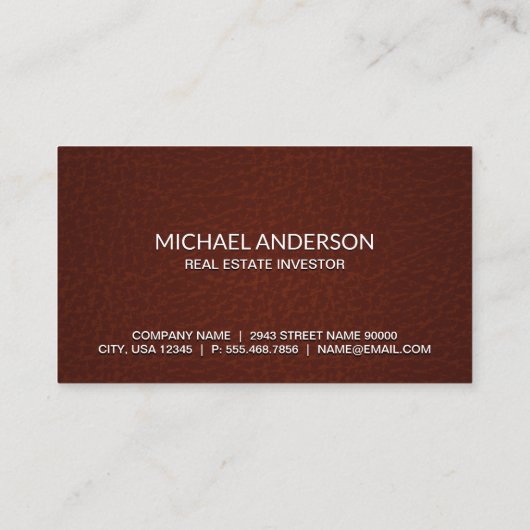 Executive Red Leather | makelaar | metropool Visitekaartje (Achterkant)