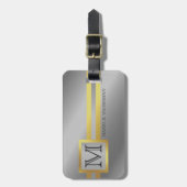 Executive Style - Goud Metaal monogram Naam Bagagelabel (Voorkant verticaal)