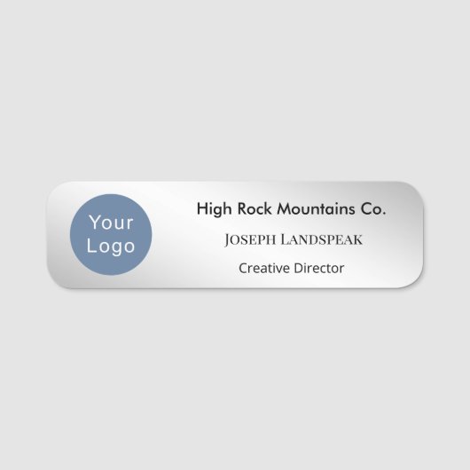Executive Zilver Metaal & Custom Logo  Naamplaatje (Voorkant)