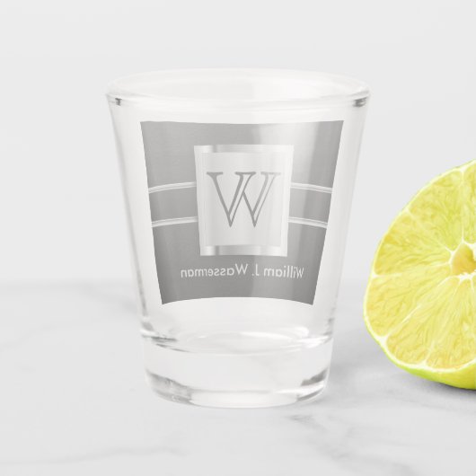 Executive zwart en zilver - monogram shot glas (Achterkant)
